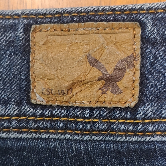 American Eagle Stretch Kick Boot Blue Denim Jeans Women’s Size 10 Long 2013 - Picture 9 of 12